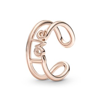 Love script 14k rose gold-plated ring