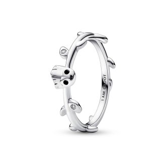 Marvel Groot sterling silver ring with clear cubic zirconia and black enamel