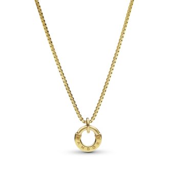[352229C00-45] Pandora logo 14k gold collier