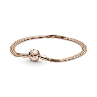 Multi snake chain 14k rose gold-plated bracelet