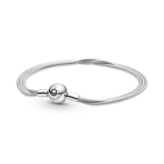 Multi snake chain sterling silver bracelet