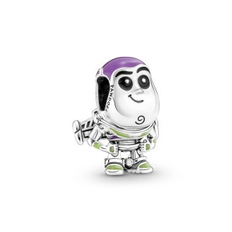 Disney Pixar Buzz Lightyear sterling silver charm with purple, black and green enamel