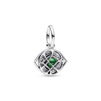 Marvel Doctor Strange Agamotto eye sterling silver dangle with royal green crystal