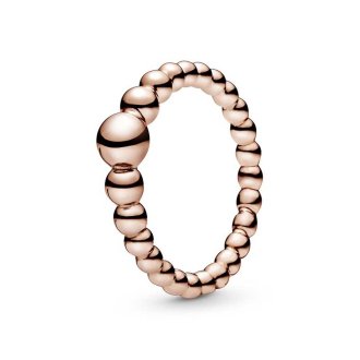 Beaded 14k rose gold-plated ring