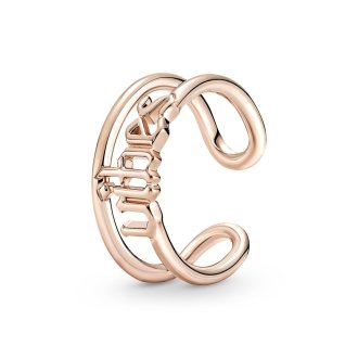 Vibes script 14k rose gold-plated ring