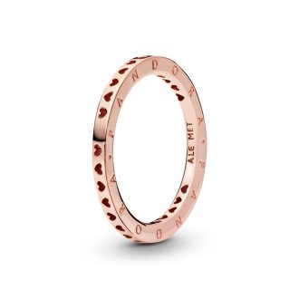 Heart PANDORA Rose logo ring