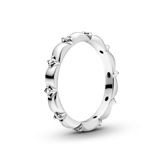 Sterling silver ring with clear cubic zirconia
