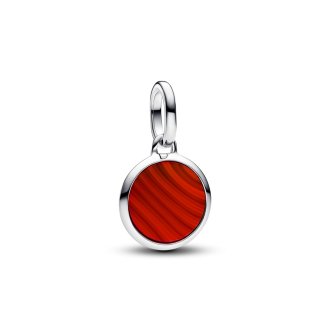 Pjesë të vogla dekoruese në formë të mini medaljonit të gdhendur me qelqin Murano të kuq
