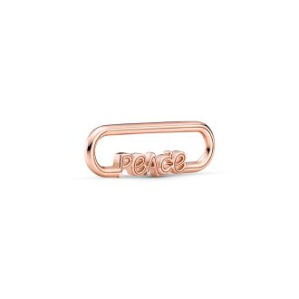 Peace script 14k rose gold-plated word link